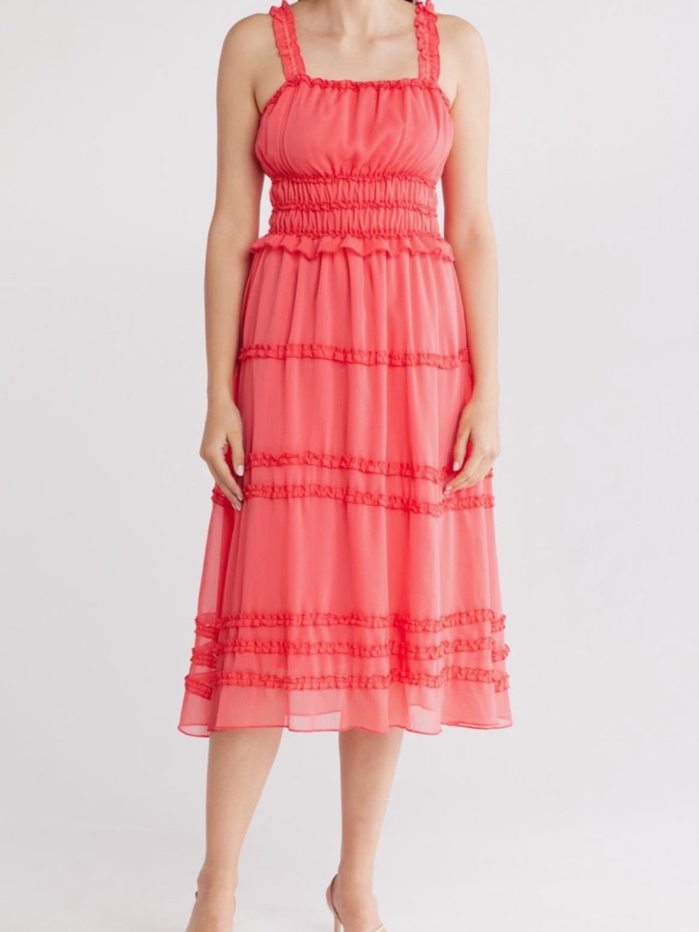 Wishlist Red Ruffled Strap Sundress